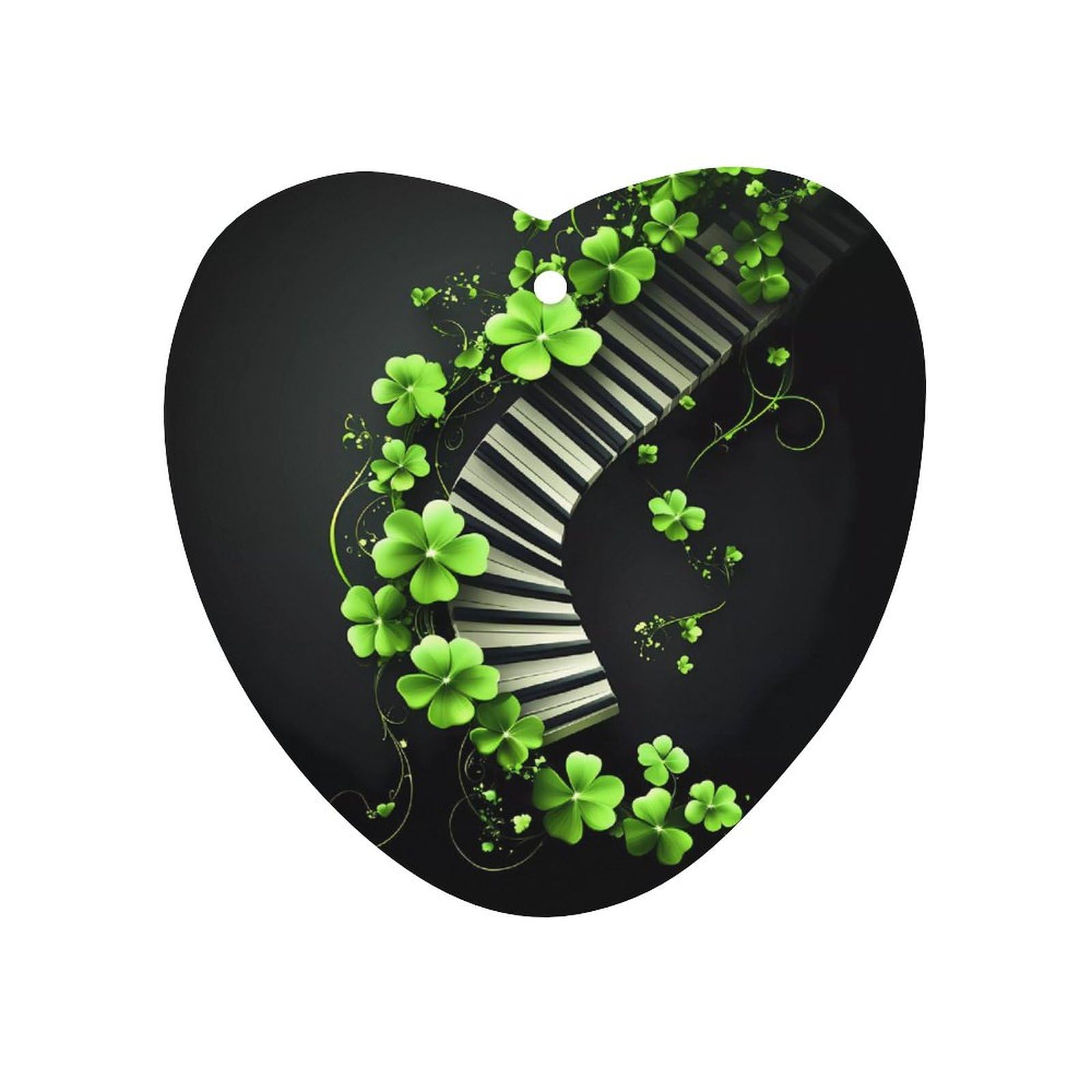 St. Patrick's Green Leaves Piano Car Air Freshener Hanging Aromatherapy Tablets for Car Accessories Love form