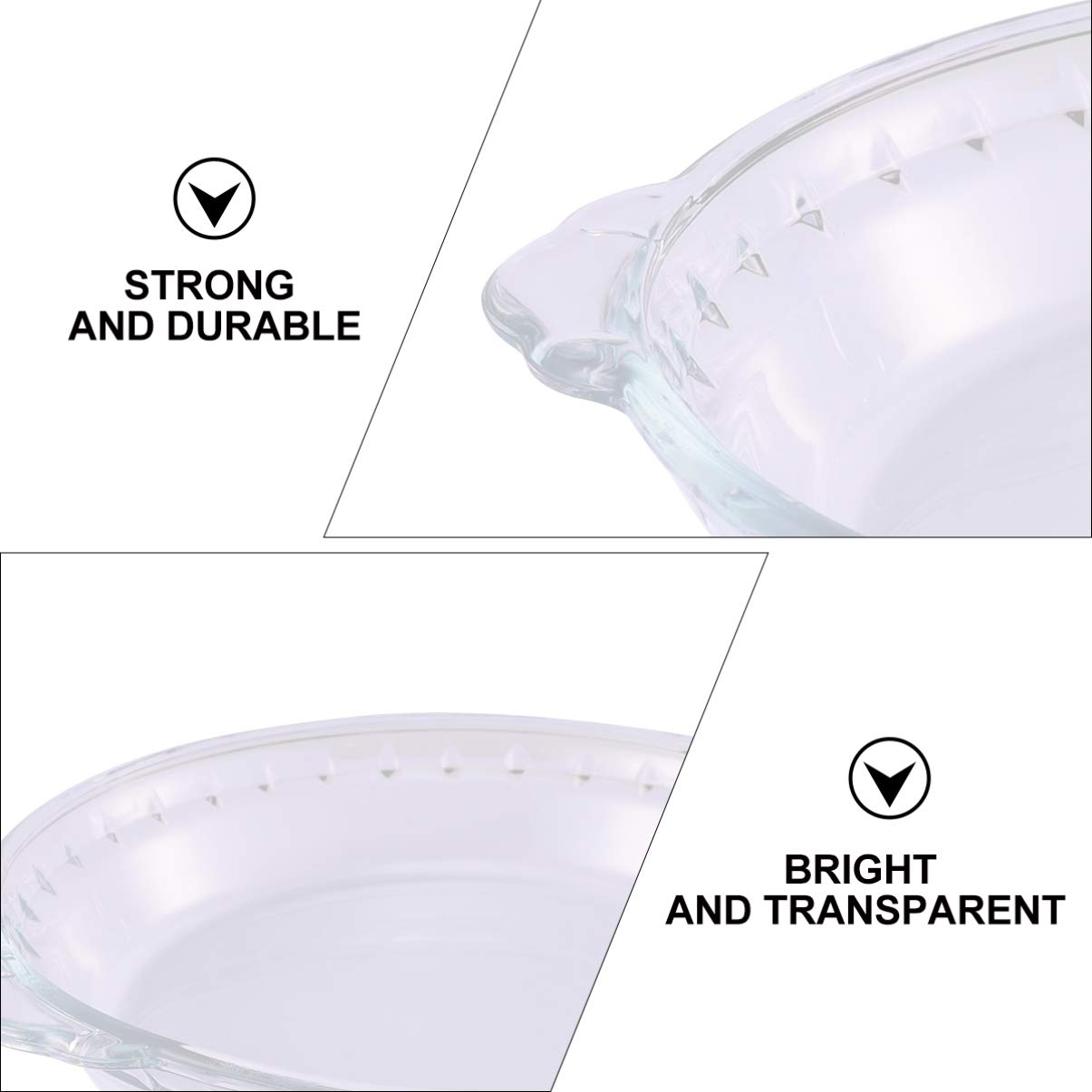 Portionsteller, Unterteilte Essteller, Der Diät-Kontrollteller, Pizzaform aus Glas, Kuchenform Glas: Wiederverwendbare Kuchenbackplatten mit Griffen, Transparente runde Backform
