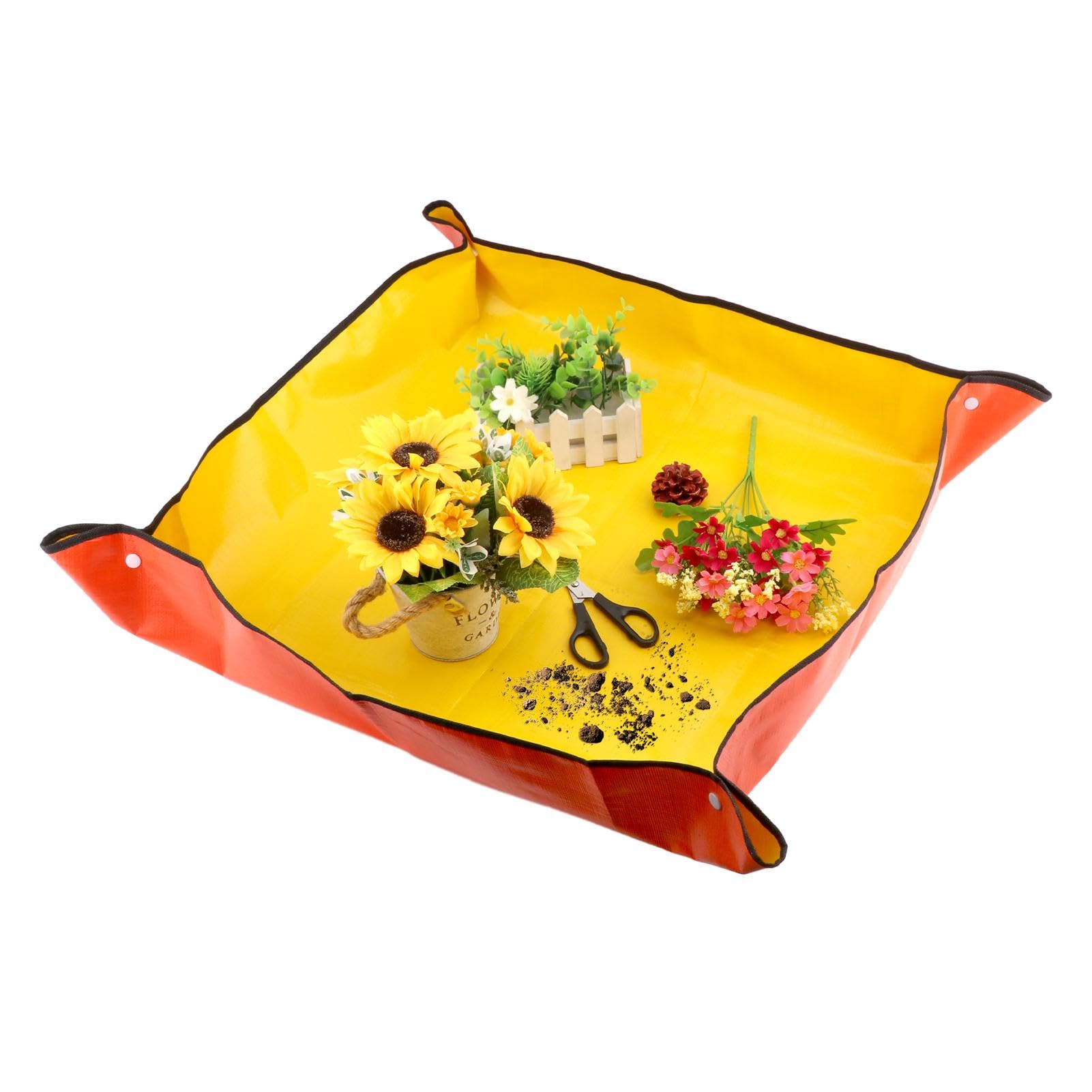 CALIDAKA Plant Repotting Mat,29.53x29.53inch Thickened Waterproof Potting Tray,Succulent Orchid Soil Potting Mat,Foldable Succulent Potting Mat for Indoor Plant Transplanting