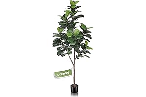 Artificial 6.5ft Fiddle Leaf Fig Tree with 108 Leaves for Indoor Outdoor Home Decor