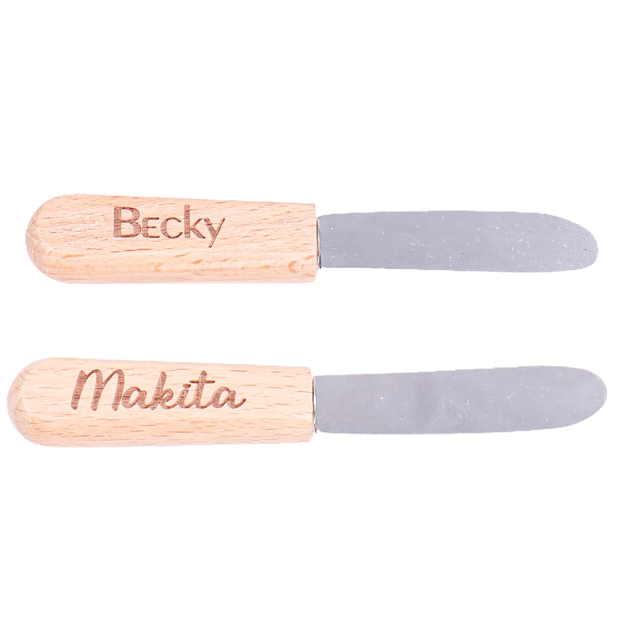 wadbeev Personalized Butter Knife Wedding Favor Party Gift Bread Peanut Spreader Stainless Steel Wooden Handle Engraved Your Name Logo Realtor Closing Gift
