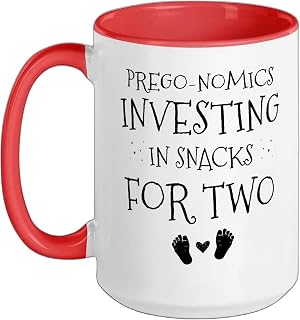 Pregnant Pregnancy Mom To Be Baby Announcement Mother Mom Ceramic Mug, Red/White, 15oz