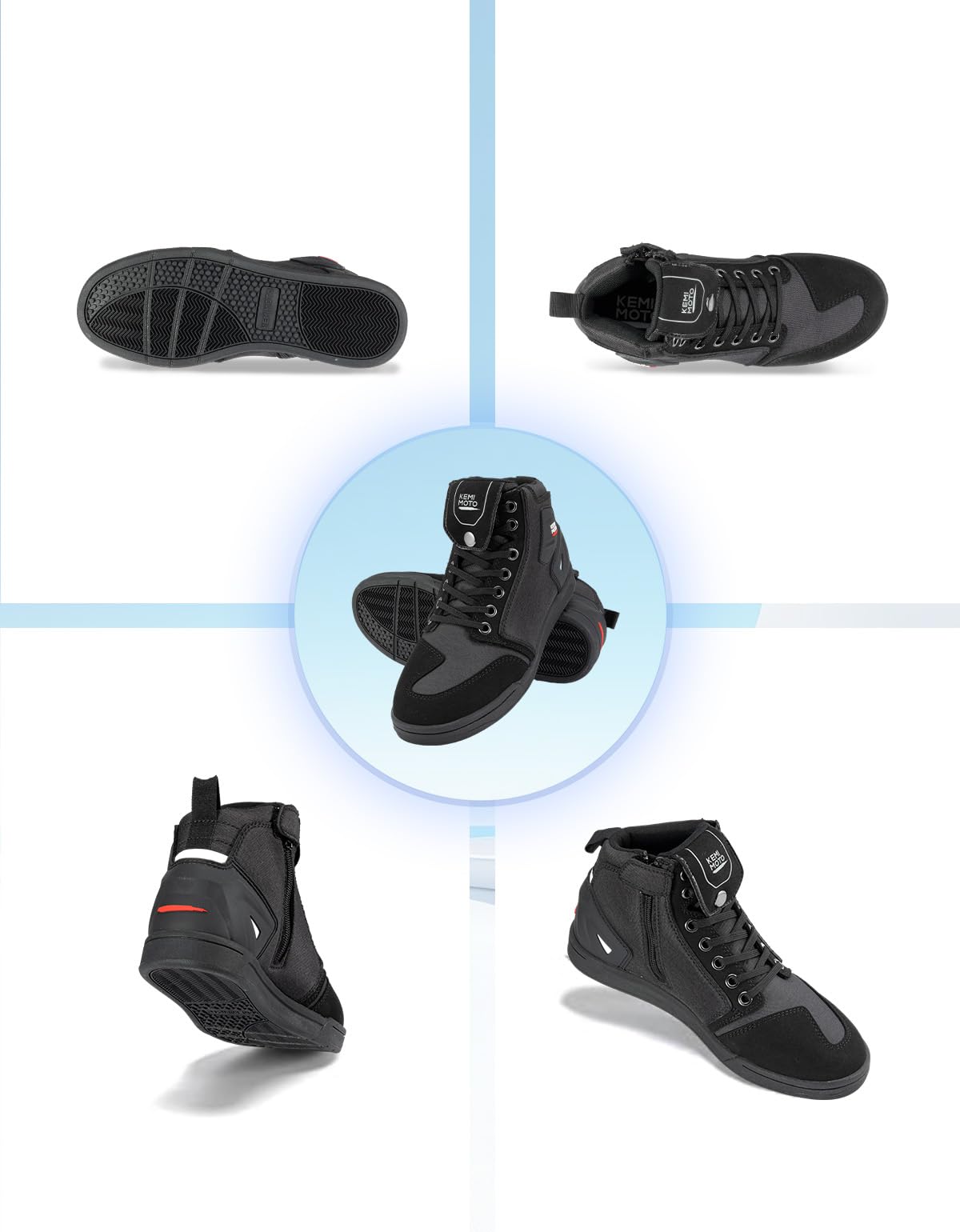 KEMIMOTO Botas Moto Hombre, Informales con Almohadillas de Cambio Reforzadas, Transpirables