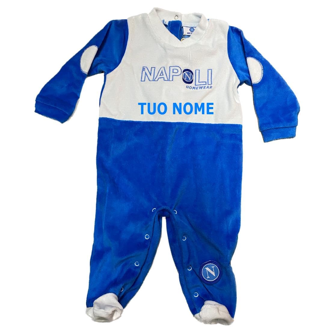 Tutina Neonato Ciniglia Napoli TCN2021 Personalizzabile Con Nome Ricamato PS 13421