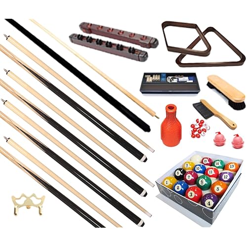 Pool Table - Premium Billiard 32 Pieces Accessory Kit - Pool Cue Sticks Bridge Ball Sets