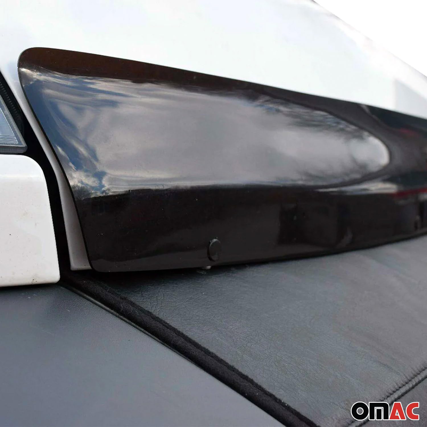 OMAC Motorhaube Deflektor Insekten Steinschlagschutz kompatibel mit FIAT Ducato 2006-2014 Dunkel