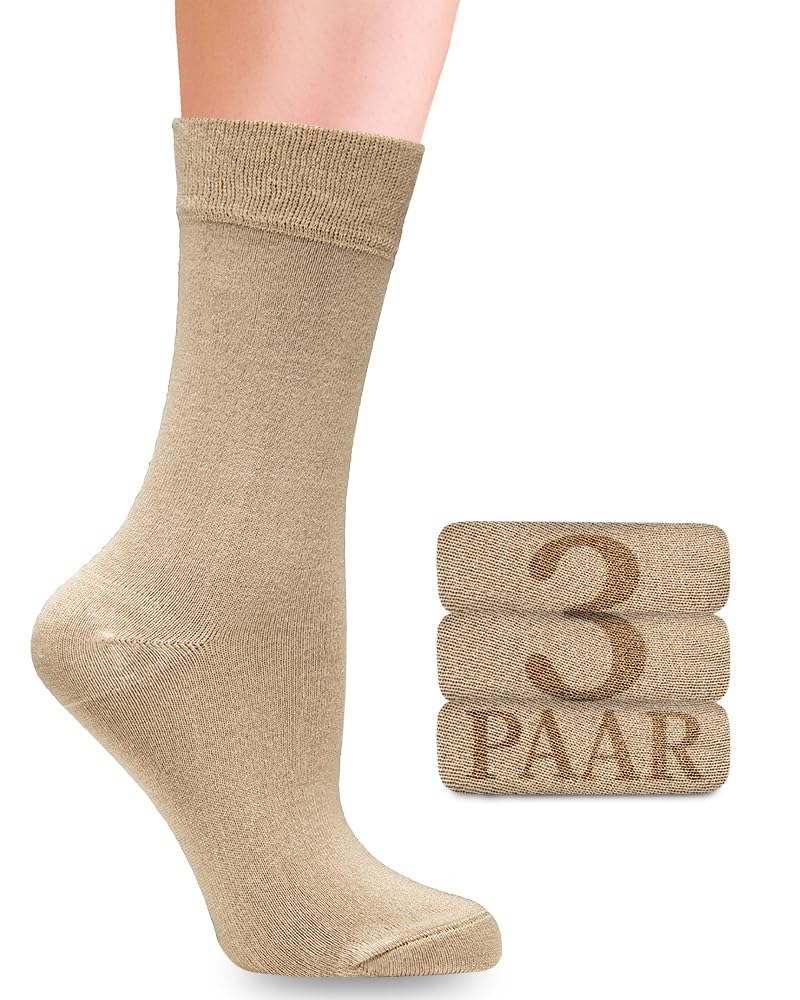 Fiera Besa BusinessSocken mit Lycra für Damen: Komfortnaht am Ansatz der Zehennägel; für Business und Freizeit; 3 Paar