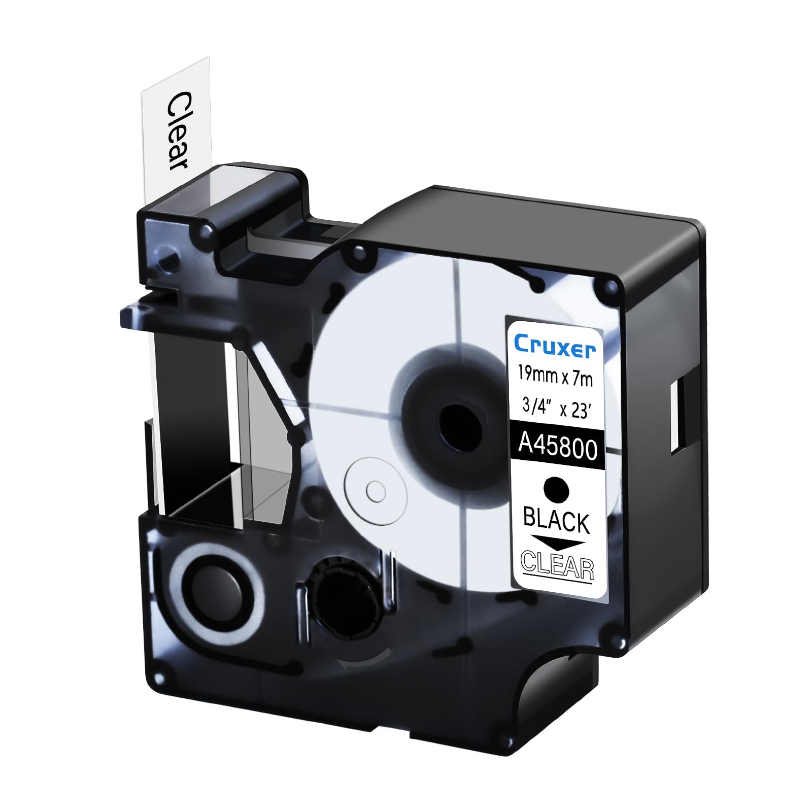 Lot de 50 ruban compatibles Dymo D1 45800 Noir sur Transparent 19 mm