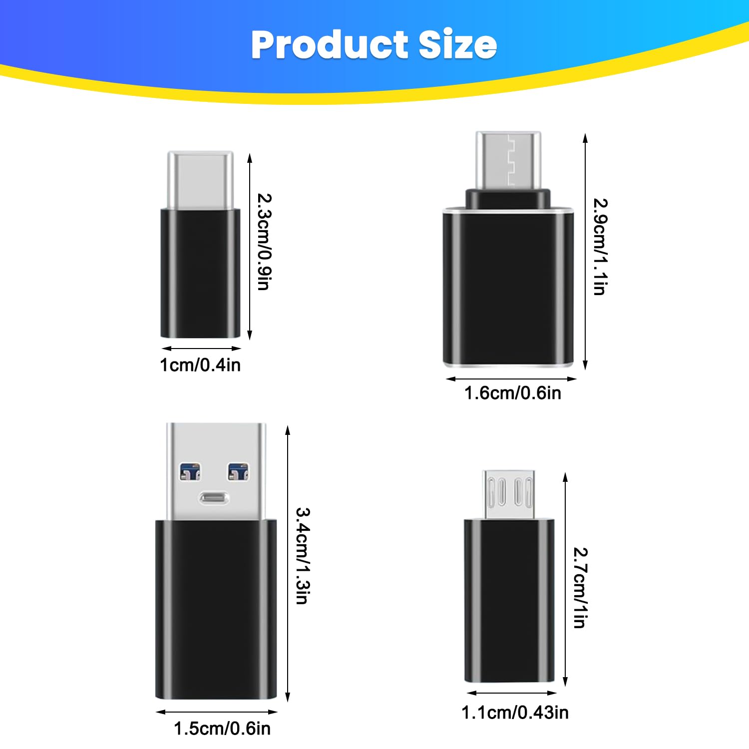 Adattatore USB C a USB 3.0 Compatibile con MacBook Pro, Samsung Galaxy, Smartphone, Laptop, PC