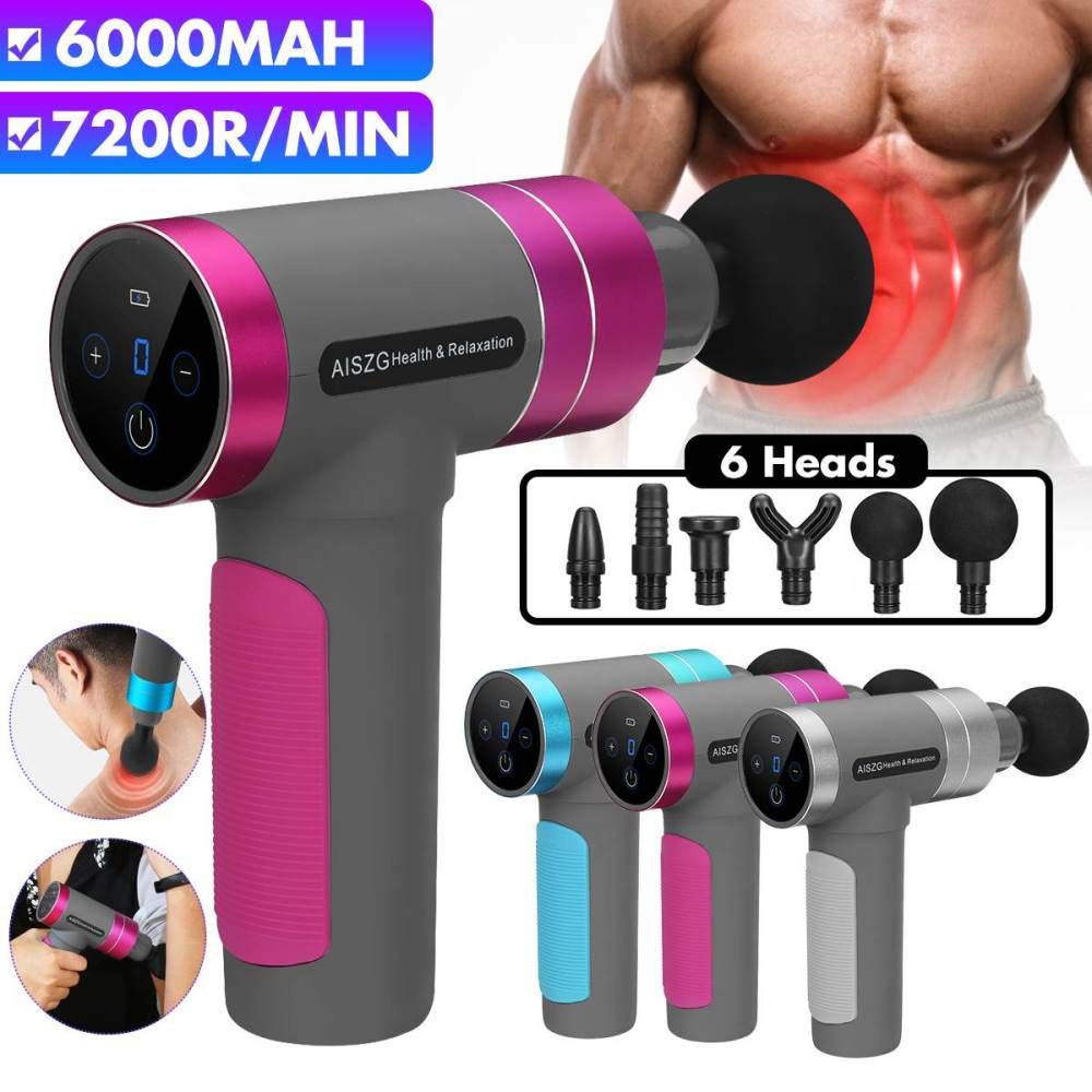 massaggiatore muscolare terapia sportiva rilassamento sollievo dal dolore shaper dimagrante corpo 6 teste 7200r / min-1_Blu