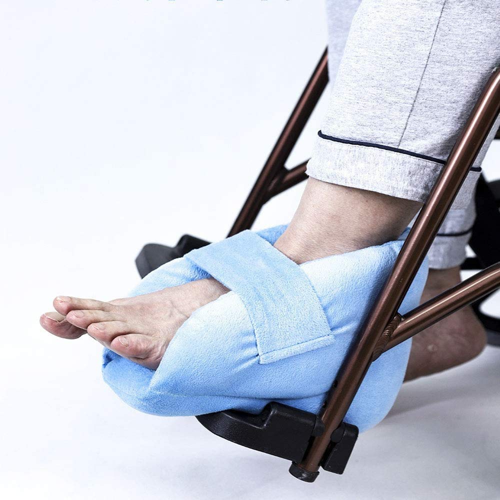 Protectores de talón y Codo para Mantener el Calor, aliviar el Dolor de la presión y úlcera del talón - Almohadas Ajustables de Soporte para los pies (1 par)