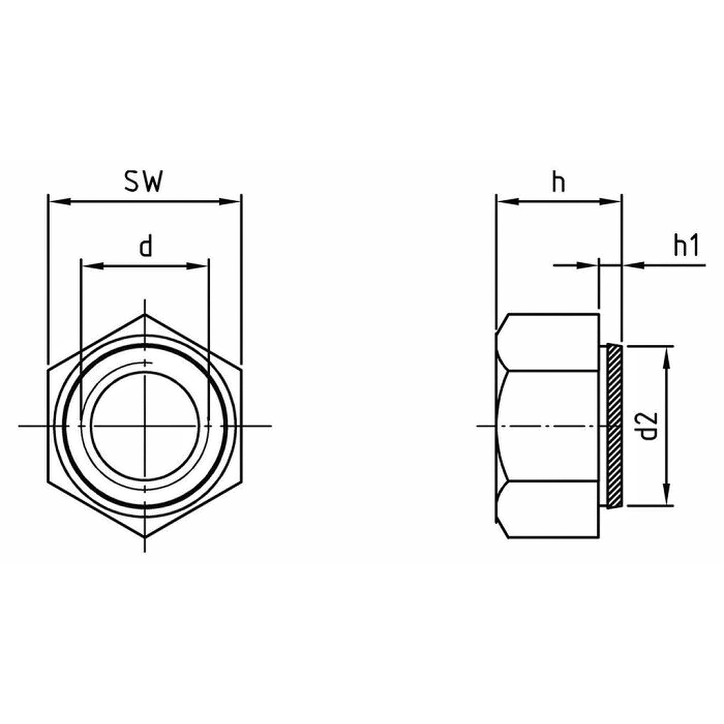 Tuercas de fijación M16 de acero inoxidable A2 V2A similares a DIN 9064, resistentes a la corrosión, 25 unidades