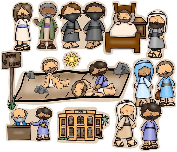 Story Time Felts Good Samaritan Bible Felt Board Figures New Testament Flannel (Figures & Background)