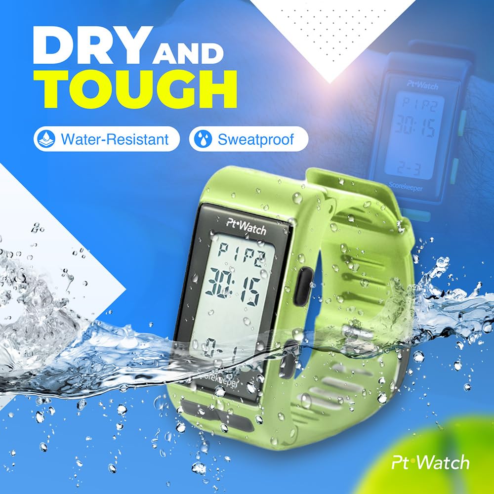 Pt Watch Scorekeeper - Puntentellerhorloge voor Padel en Tennis, met geïntegreerde regels en stopwatch