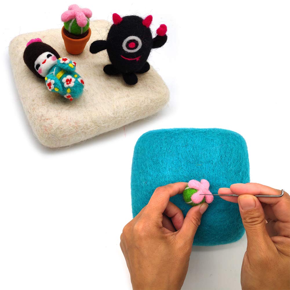 Feltsky Naaldviltmat, 3 formaatopties voor naaldvilten, benodigdheden voor zacht oppervlak, handgemaakt met zorg, naaldviltkussen (midden - 25 x 20 x 2,5 cm Feltsky Naaldviltmat, 3 formaatopties voor naaldvilten, benodigdheden voor zacht oppervlak, handgemaakt met zorg, naaldviltkussen (midden - 25 x 20 x 2,5 cm