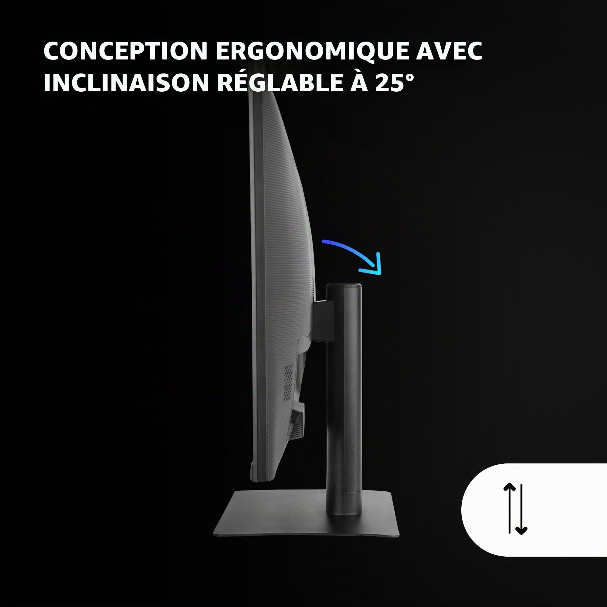 Mars Gaming MV-24, Moniteur 24" IPS FHD 120Hz, HDR10 1ms, FreeSync et G-Sync, Écran PC Enceintes Intégrés, Inclinaison 25°, Low Blue Light et Flicker Free, HDMI + DisplayPort + Jack 3.5mm, Noir