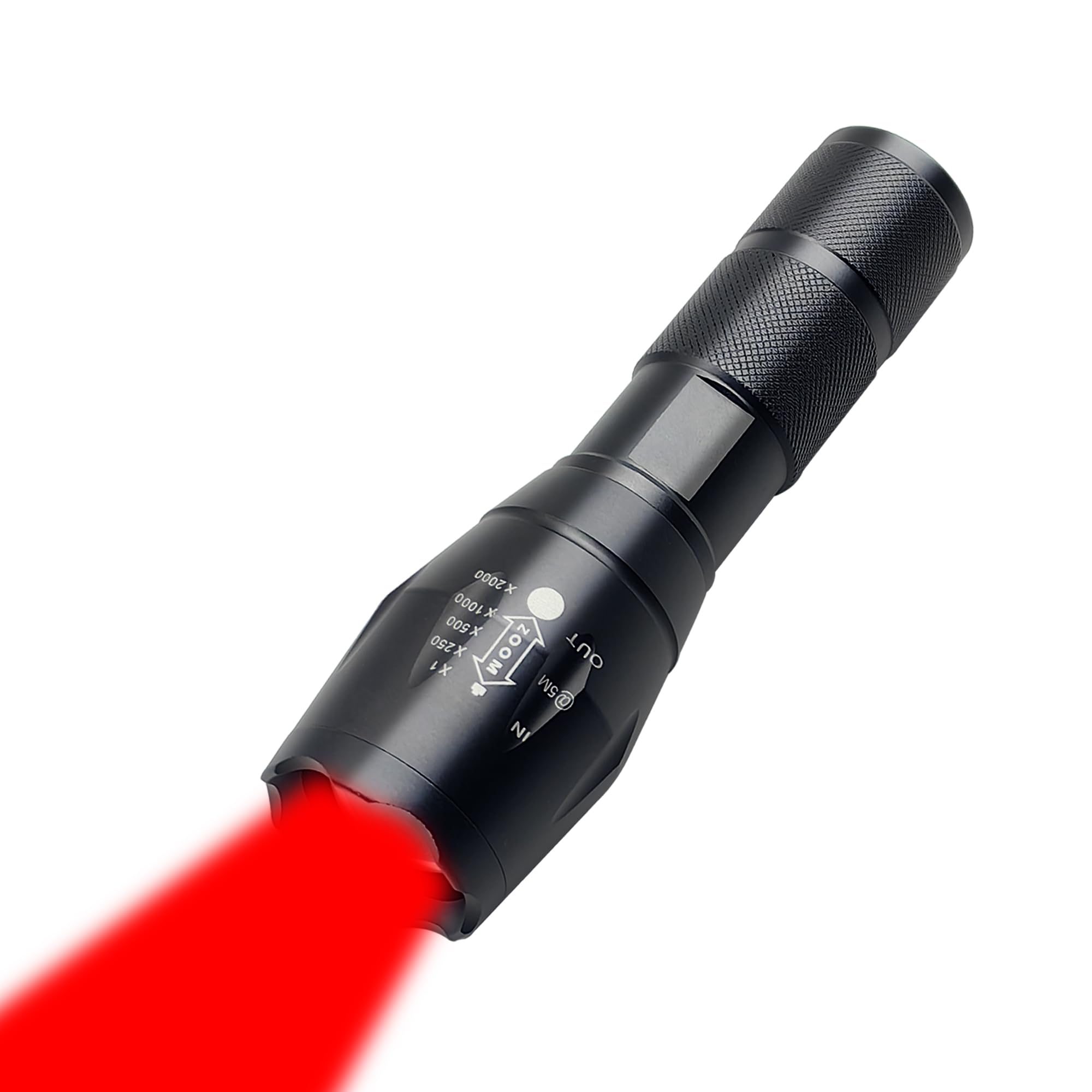 Souyos High Power Red LED Flashlight,Zoomable Long Range Red Hunting Light Flashlight Torch for Hunting, Detection, Night Observation