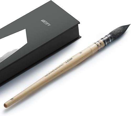 ARTIFY - Pinceles de acuarela para cabello de ardilla natural profesional, punta fina redonda, pincel de acuarela para trazos grandes, ideal para