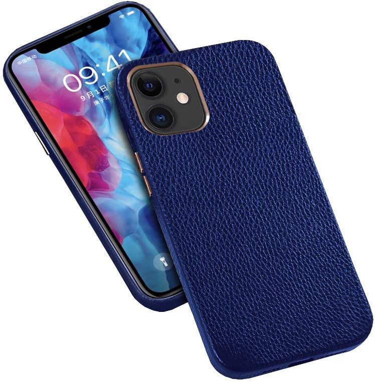 Étui cuir iPhone 12 Pro bleu style professionnel pour vos réunions
