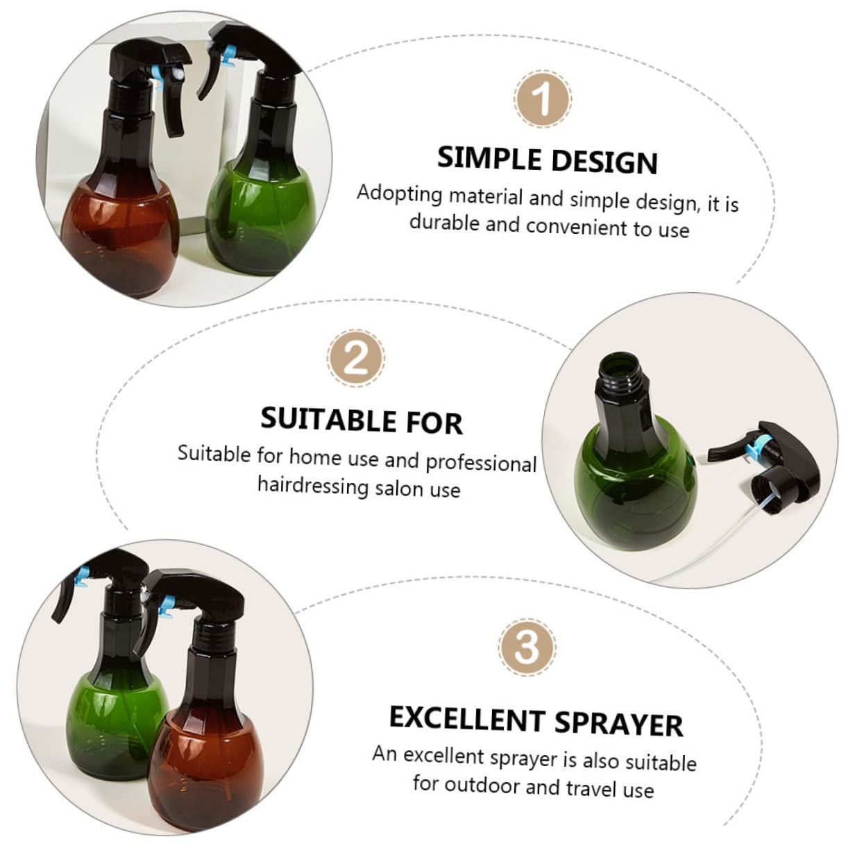 FRCOLOR 6stücke Sprühflasche Für Nebelzerstäuber Und Gießkanne Für Gartenpflege Langlebig Für Friseursalons Pflanzenbewässerung