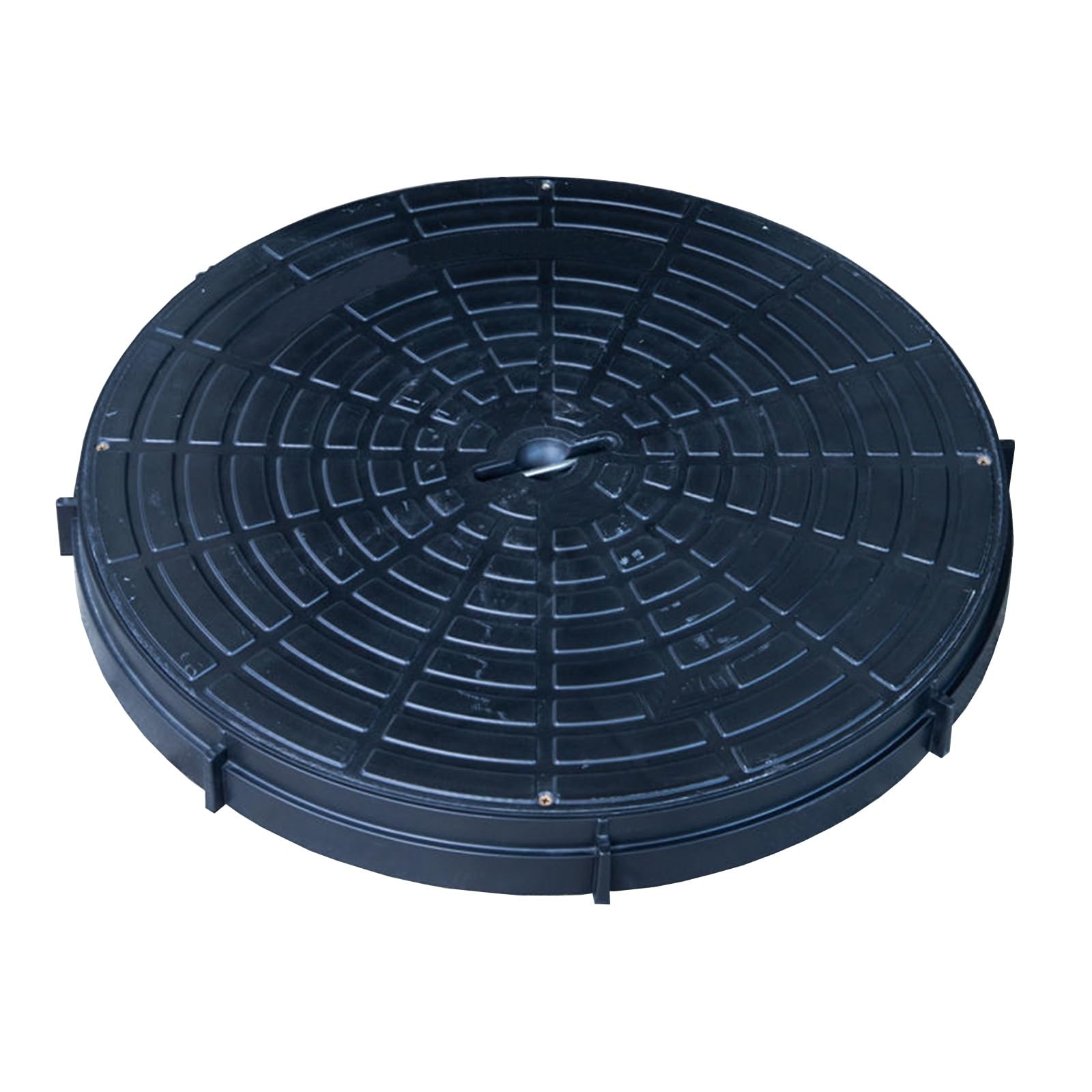 GJMSSMY 20cm Drain Cover & Frame, Heavy-Duty PE Manhole Cover with Handle, Ideal for Sidewalks, Courtyards, and Parks - Rainwater Management Solution