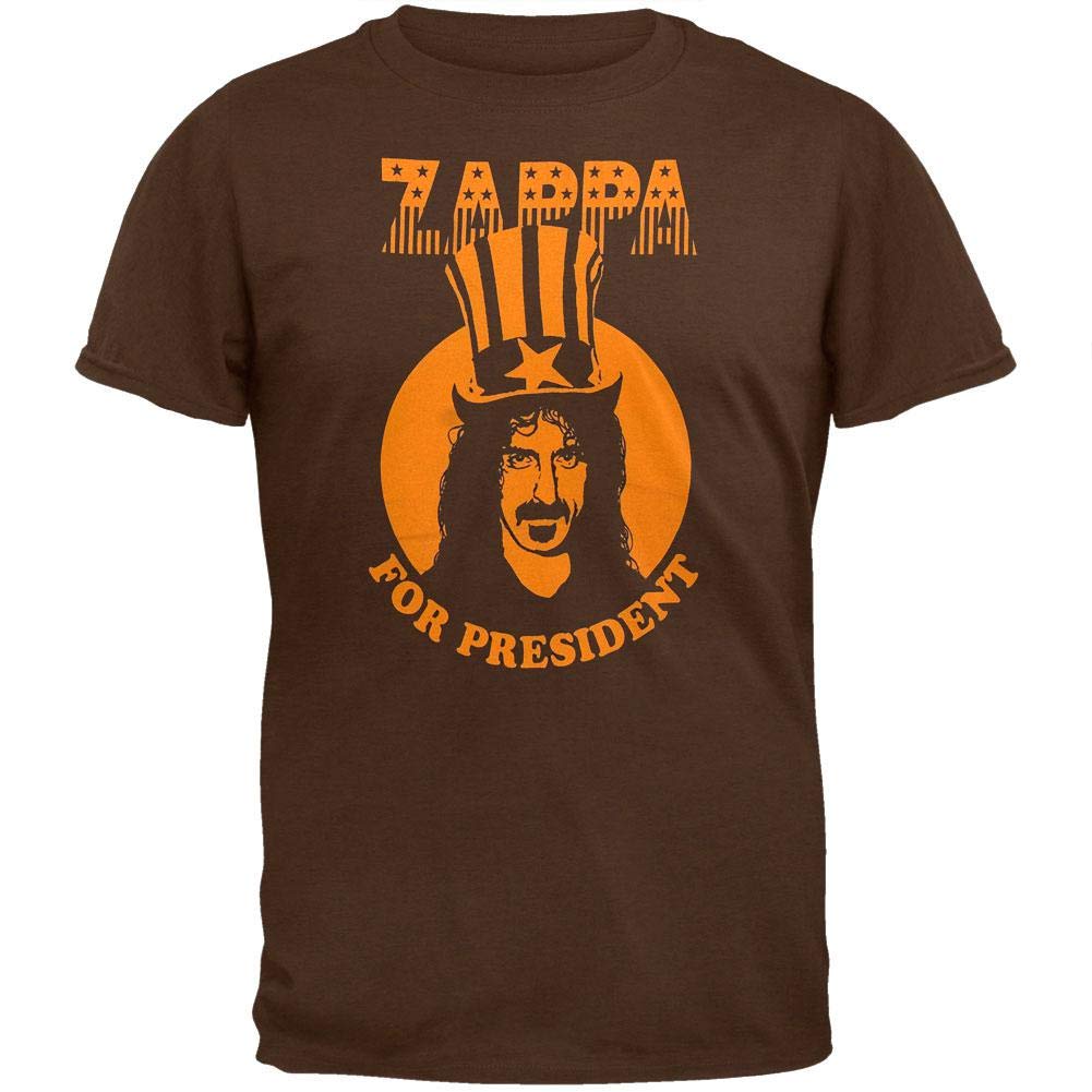 Frank Zappa - Mens President T-Shirt - X-Large Dark Brown