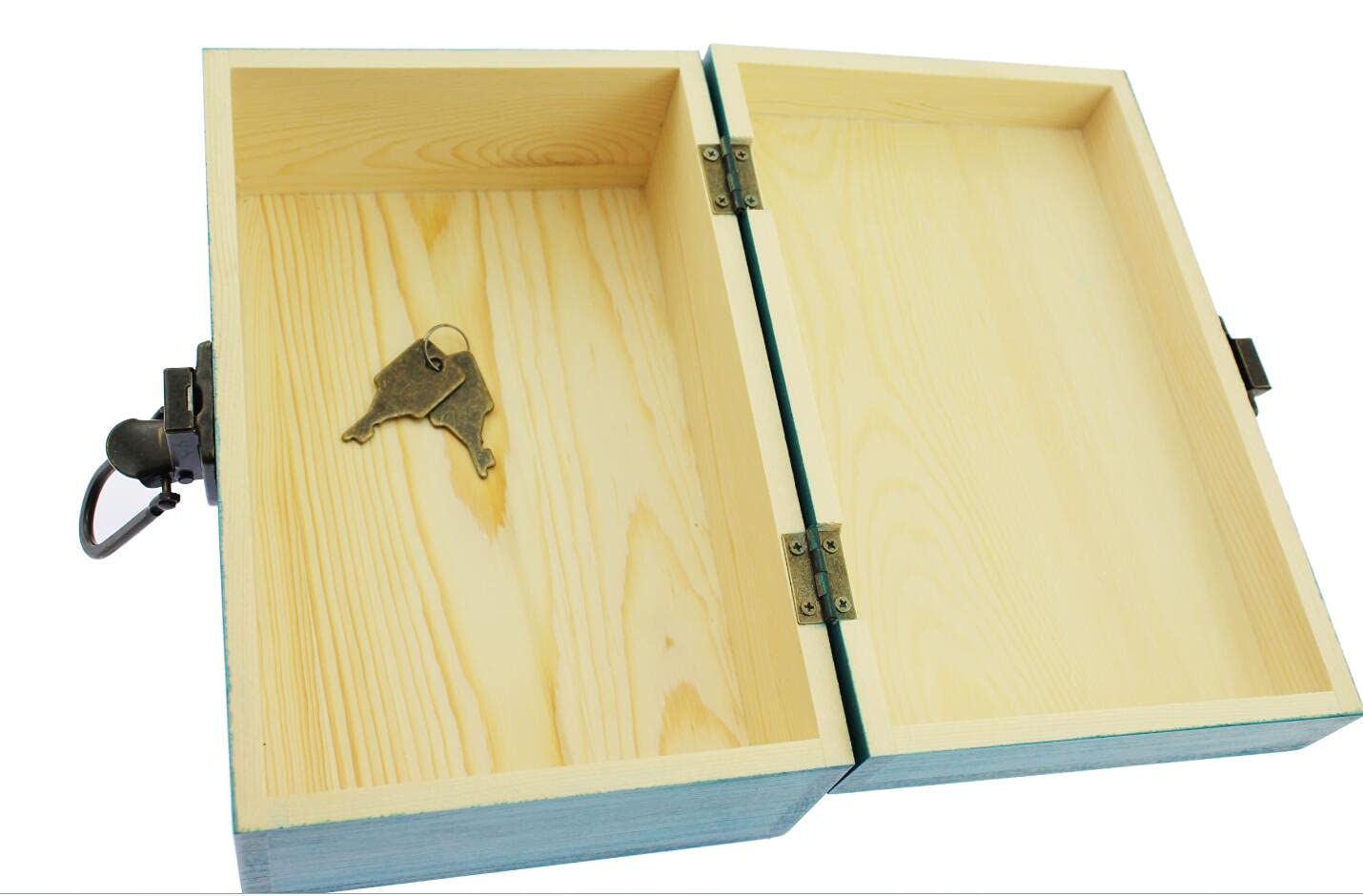 Amazon｜Speed mao 木製 ビンテージ 小物 収納入れ BOX 鍵付き BLUE