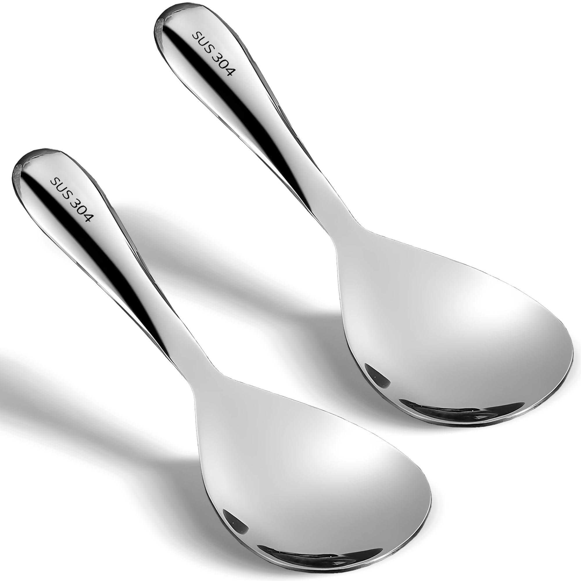 Stainless Steel Rice Spoons - Durable & Nonstick -1