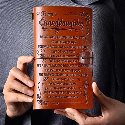 MONLEYTA Elegant Handcrafted Diary Notebook Engraved Leather Journal Message Note Book To niece