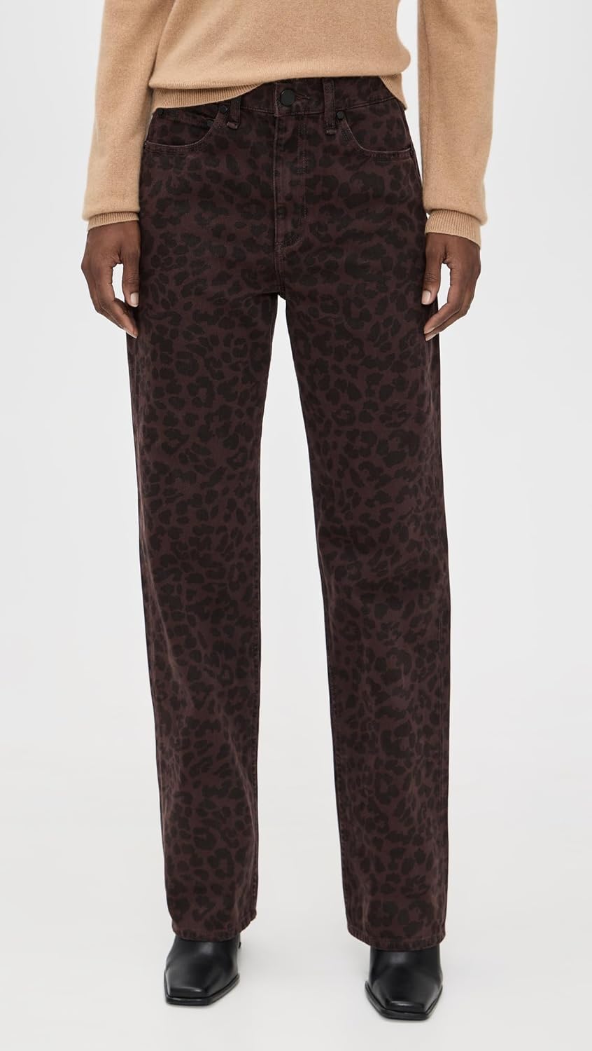 rag & bone Women's Shea Leopard Full Relaxed Straight Pants - Image 2