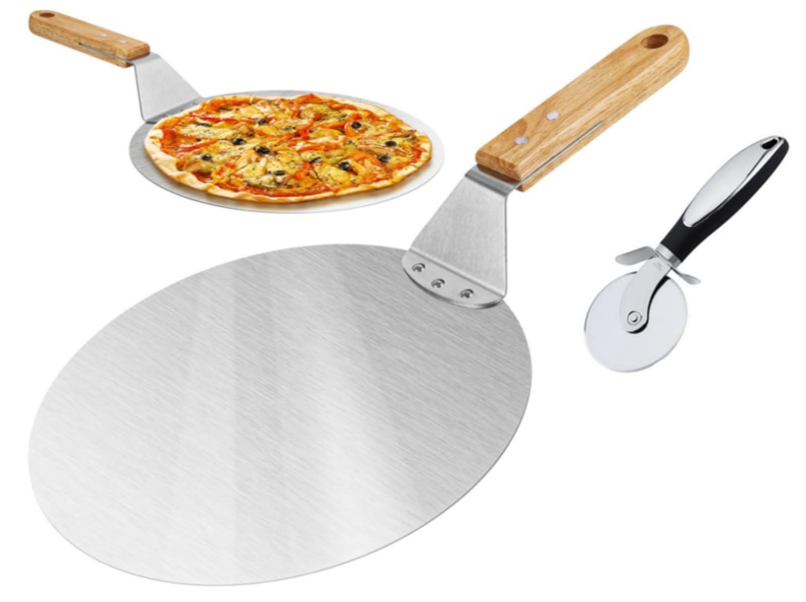 Pala Per Pizza In Acciaio Inox Asdirne - 10 Pollici, Manico In Legno, Per Forno E Forno A Legna - Foto 8