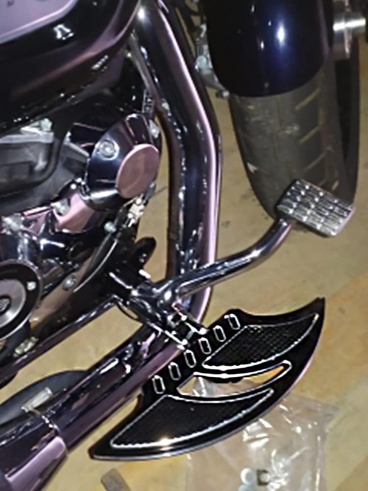 HDBUBALUS Motorcycle Floorboards Rear Passenger Foot Pegs Pedals + Brackets Mounting Kit Fit for Harley Touring Electra Road Glide Dyna Sportster