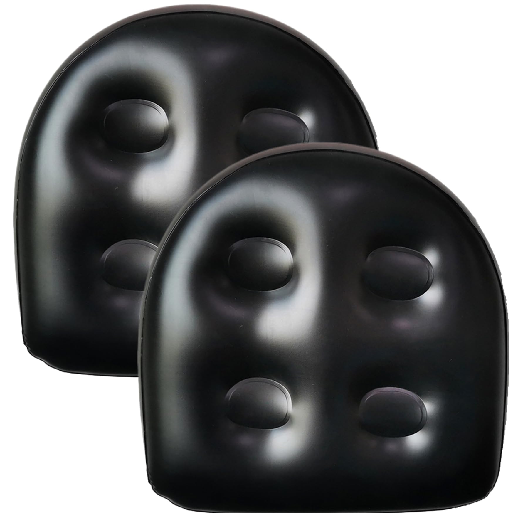 BEAHING 2Pcs Inflatable Booster Seat, 18.5x14.6x5.9'' Spa & Back Support Inflatable Hot Tub Seat with Suction Cup Black