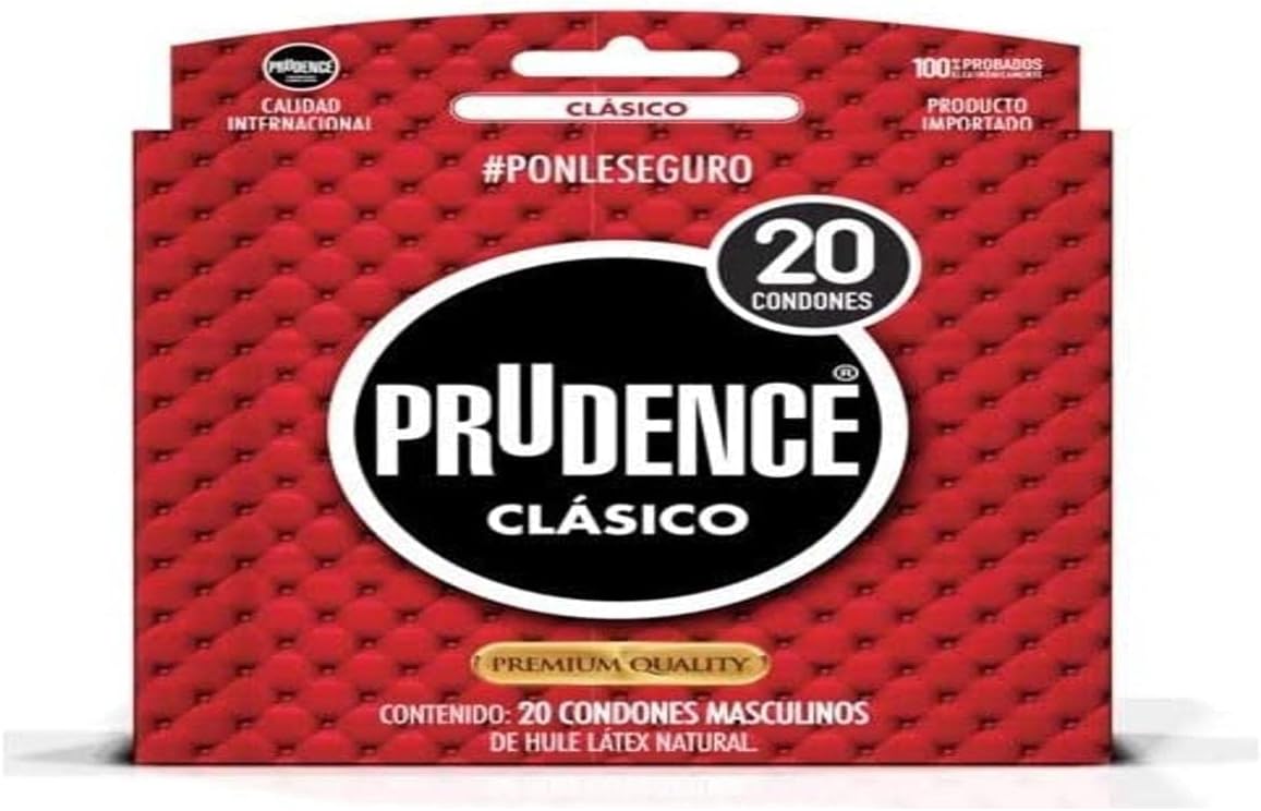 Prudence Preservativo Clásico, Paquete Con 20 Condones, Pack of 1 ...