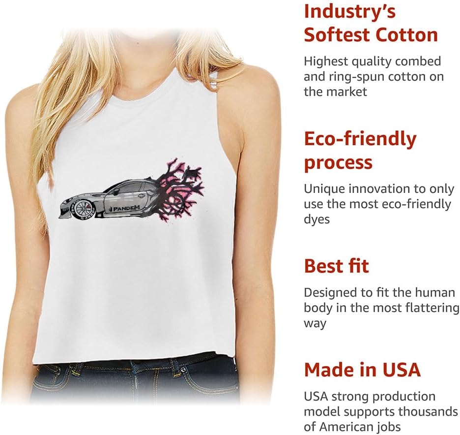 Race Car Racerback Cropped Tank - Gift for Car Lover - Gift for Wife