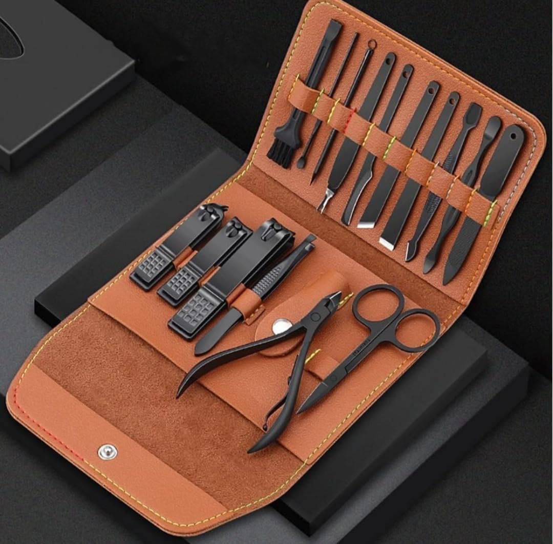 16 Pcs Manicure & pedicure Tool Kit Nail Kit Stainless Steel Nail Scissors Pedicure Tool Beauty Set - Folding Bag Portable Manicure Tool Set (multicolor)-image-25