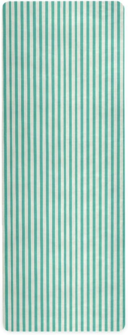 ALAZA Mint Green Stripes Yoga Mat Non Slip Fitness Exercise Mat, Workout Mat for Yoga, Pilates and Floor Exercises