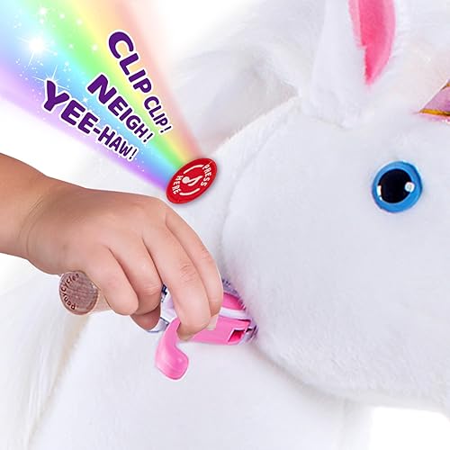 Miniatura 3 de PonyCycle Juguetes de unicornio para montar en ponis para niños, unicornio paseo en animales modelo clásico U (con freno36 pulgadas de alturatamaño