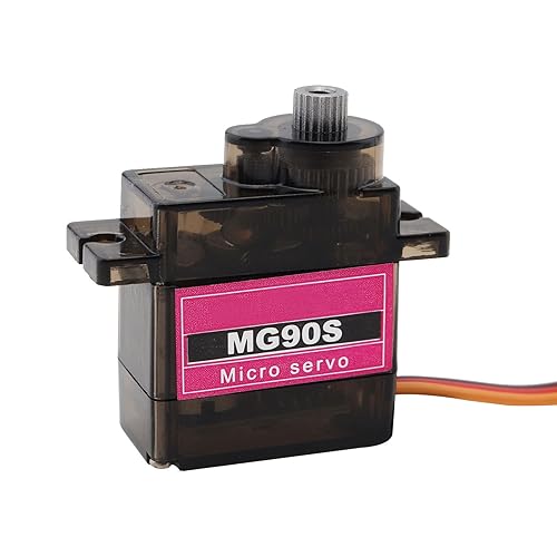 Miniatura 8 de Paquete de 2 micro servomotores MG90S con engranaje de metal 9G para helicóptero, avión, barco, robot inteligente, controles de automóvil (1, ángulo