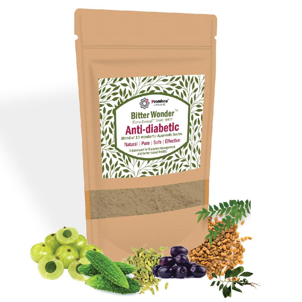 Bitter Wonder Karva Kamaal Natural Herbal Ayurvedic Anti Diabetes, Diabetes Control, Anti Diabetic Powder, AYUSH Certified, Supports Sugar Control for Diabetes, 15 Natural Herbs (15 Days Pack, 100gm) (B0BFJG8GZ9) Amazon Price History, Amazon Price Tracker