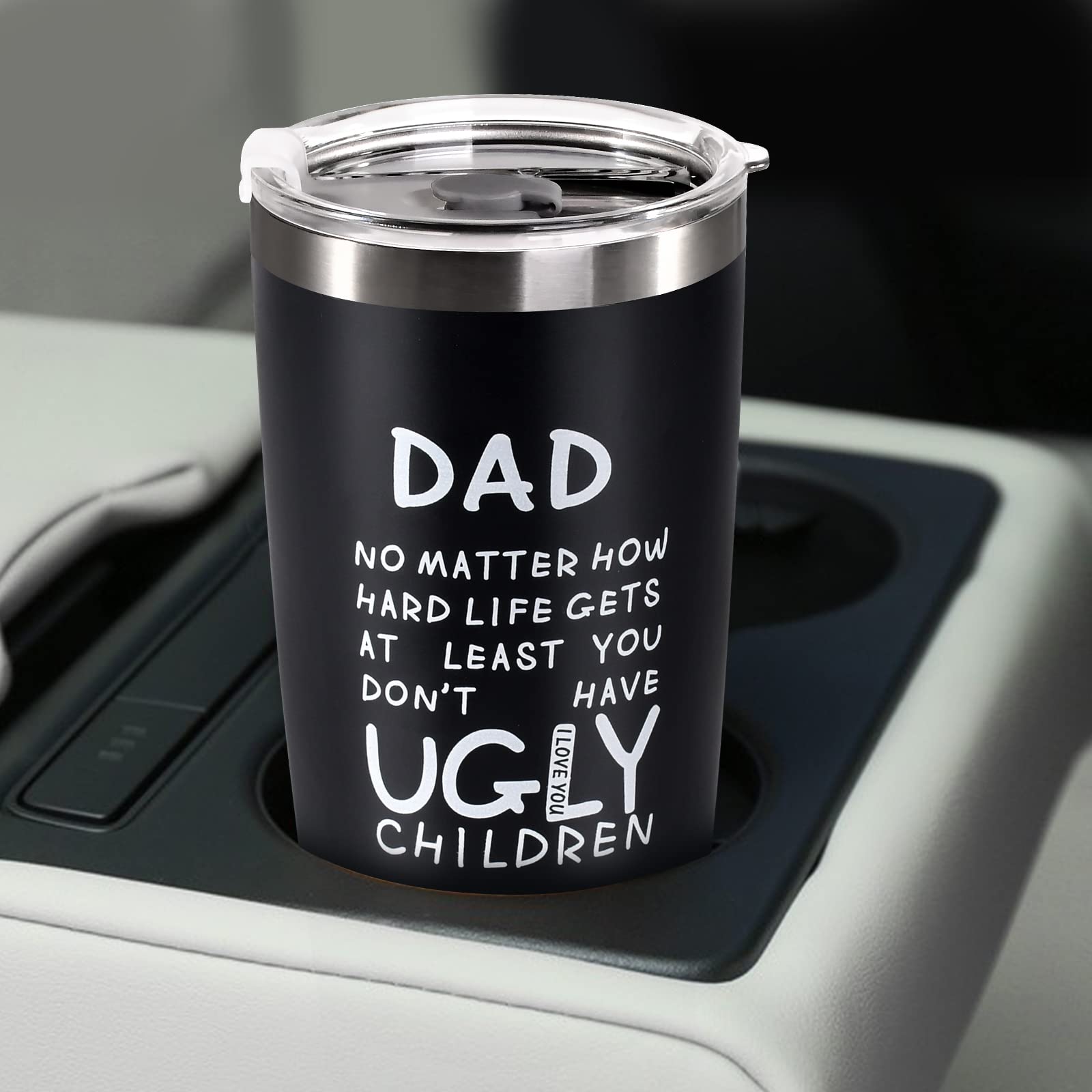 Macorner Geschenke für Papa – Edelstahl-Trinkbecher im Vintage-Stil, 590 ml, Geschenke für Männer, Geburtstagsgeschenk für Vater, Stiefvater von Tochter, Vatertagsgeschenk für Vater, Stiefvater