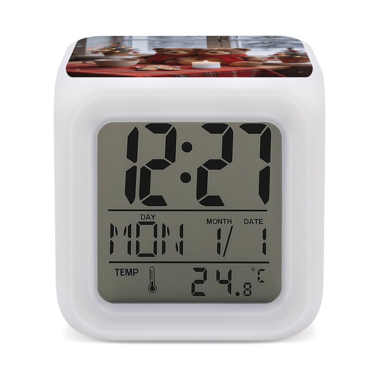 Reloj despertador digital contra el sueño profundo con luces relajantes
