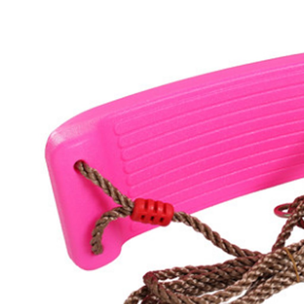 Milageto Columpio Exterior Columpio Jardín Columpio Parque Juguete Niños Asiento Plástico con Cuerdas Ajustables 140-250 Cm Y Capacidad 150 Kg Adecuado para Ja, Rosado
