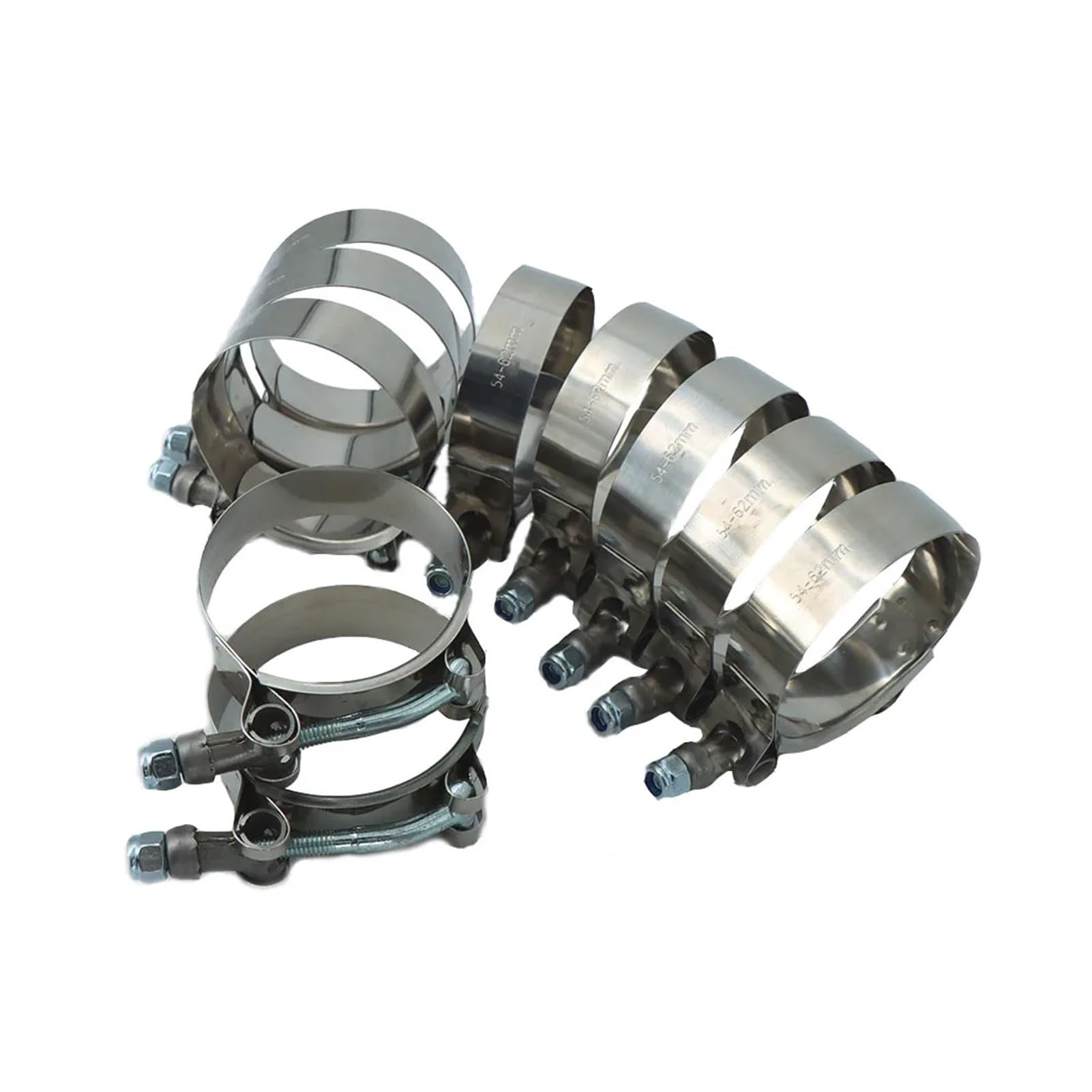 10 PZ 304 In Acciaio Inox T-Bolt Turbo Fascetta In SilconeT Bullone Morsetto T Fascetta Tubo Fascetta(54-62mm 10pcs)
