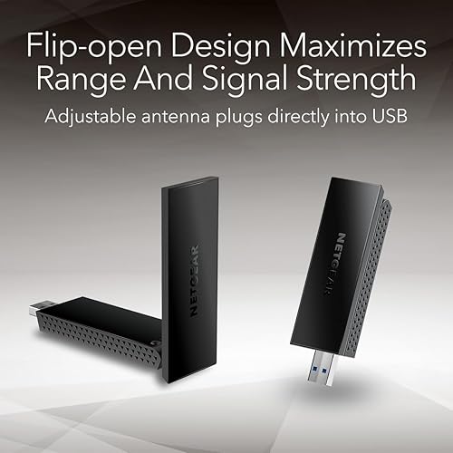 Miniatura 5 de NETGEAR Nighthawk - Adaptador WiFi 6 USB 3.0 (A7500) - AX1800 de doble banda inalámbrica Gigabit Speed (hasta 1.8Gbps) - Funciona con cualquier