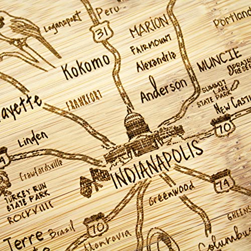 Image of Totally Bamboo A Slice of Life Indiana Engraved Map Cutting Board