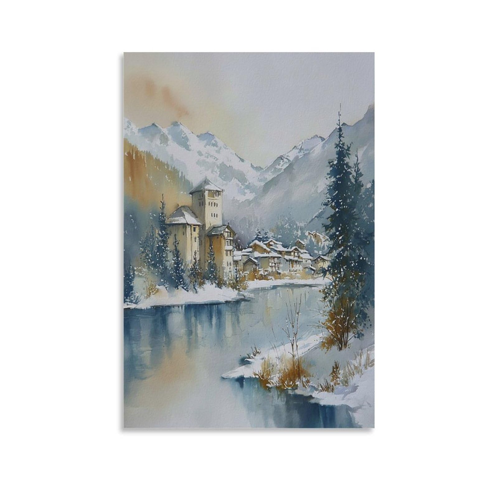 CNAHEIZ Whistler Watercolor Painting Tree 20x30inch(50x75cm) Vintage Travel Poster Watercolor Canvas Art