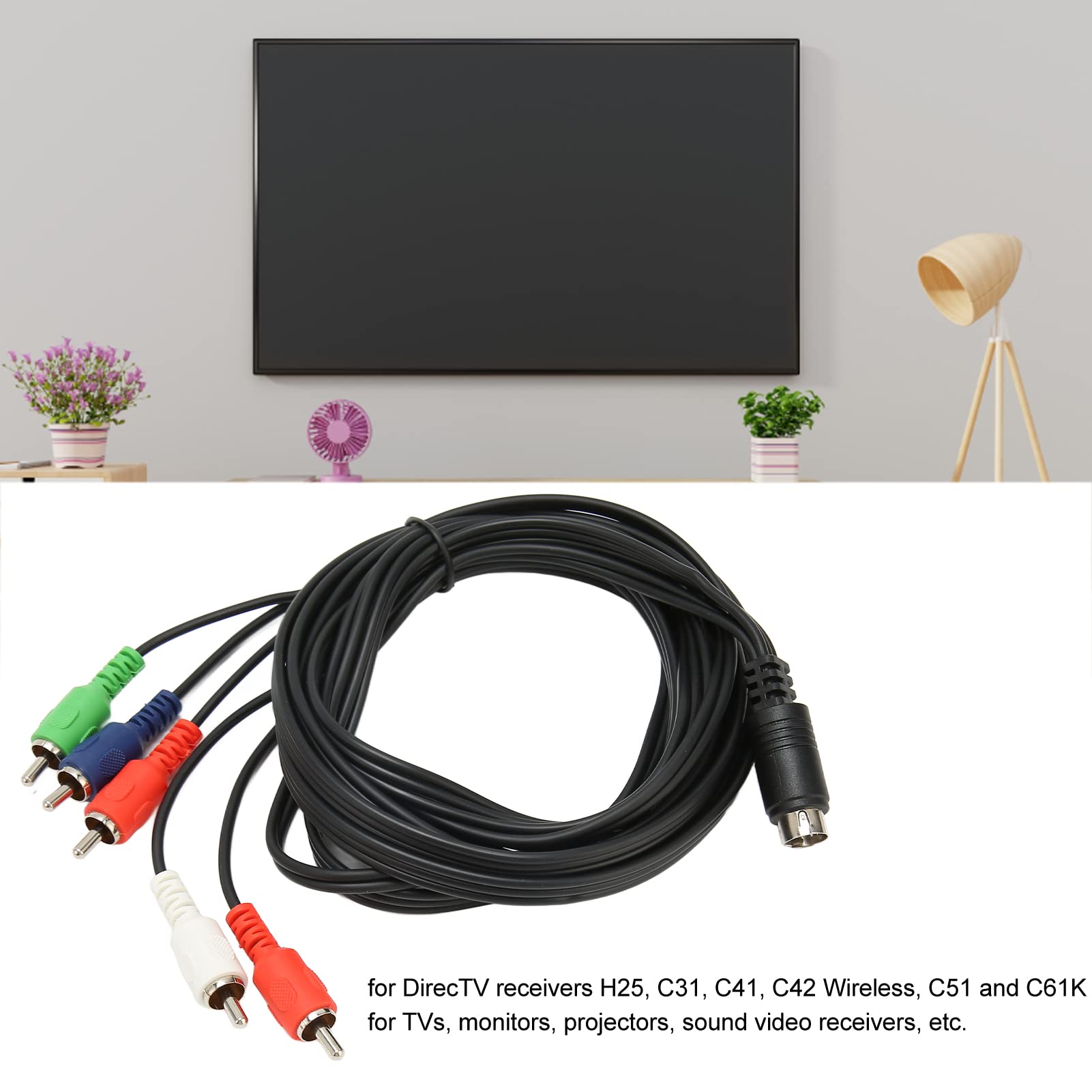 Cavo AV DIN di Ricambio a 10 Pin PVC Impermeabile Installazione Facile per Monitor Proiettori 6 Piedi