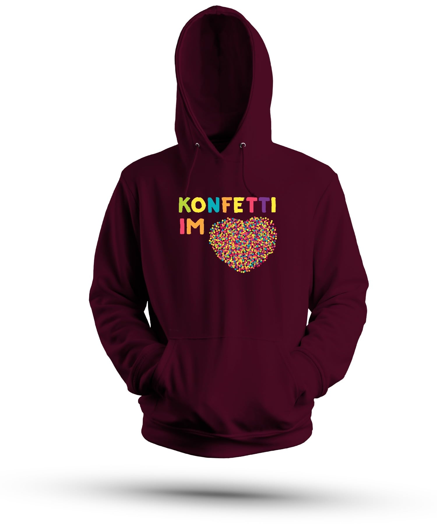 Konfetti w sercu, urodziny, imprezę, Walentynki, miłość, kolorowe, uniseks bluza z kapturem