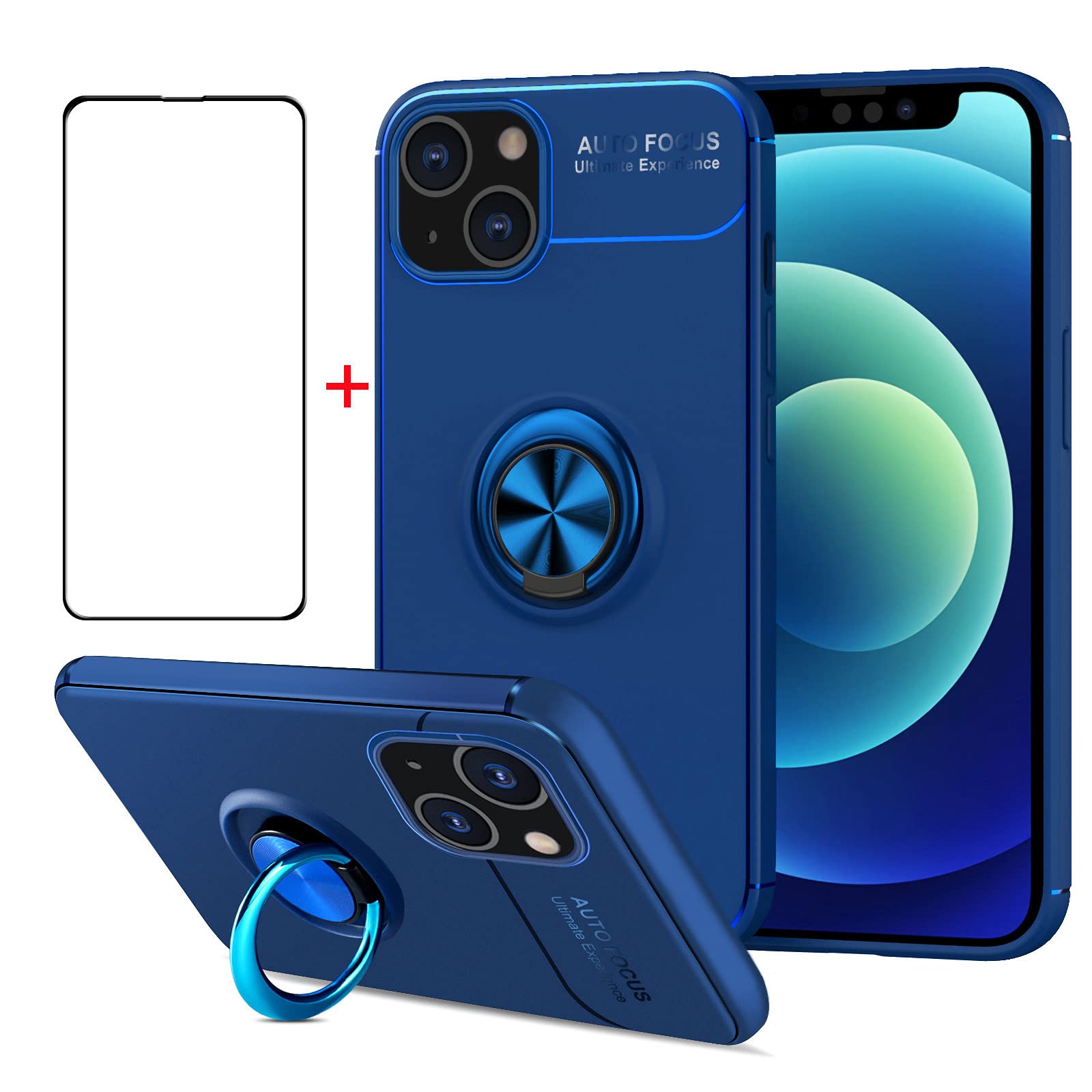 Asuwish Custodia Per IPhone 13 Mini 5,4" Con Cover Scorrevole Per Fotocamera, Anello Porta E Supporto, + Pellicola In Vetro Temperato